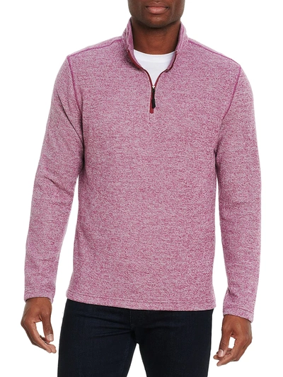 Robert Graham Lindell Cotton Blend Classic Fit Quarter Zip Mock Neck Sweatshirt - 100% Exclusive In Berry