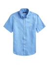Polo Ralph Lauren Classic Fit Short-sleeve Linen Shirt In Harbor Island Blue