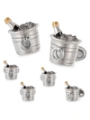 Jan Leslie Men's 6-piece Sterling Silver Champagne Bucket Cufflink & Shirt Stud Set