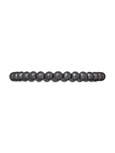Jan Leslie Hematite Elastic Bracelet In Grey
