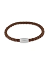 Jan Leslie Magnet Clasp Leather Bracelet In Brown