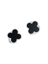 Jan Leslie Onyx Clover Cuff Links In Black