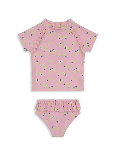 Andy & Evan Baby Girl's 2-piece Printed Ruffle Swim Set In Pink