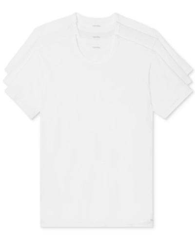 Calvin Klein Men's 3-pack Cotton Stretch Crew Neck Undershirts In White