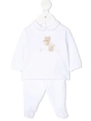 Il Gufo Teddy Bear Print Two-piece Set In 白色