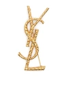 Saint Laurent Paris Women Cassandre Twisted Stripe Metal Brooch In Gold