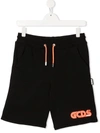 Gcds Teen Logo-print Track Shorts In Black