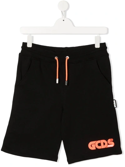 Gcds Teen Logo-print Track Shorts In Black