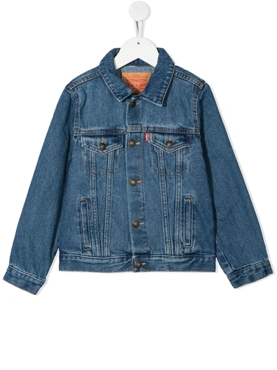 Levi's Men's Regular Fit Non-stretch Denim Trucker Jacket In Azurite Indigo Hemp