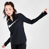 Nike Swoosh Dri-fit Half-zip Long Sleeve Top In Black In Black