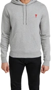 Ami Alexandre Mattiussi Ami Ami De Coeur Logo Embroidered Hoodie In Heather Grey