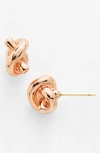 Kate Spade Sailors Knot Mini Stud Earrings In Rose Gold