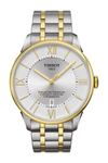 TISSOT CHEMIN DES TOURELLES POWERMATIC 80 TWO-TONE BRACELET WATCH, 42MM,7611608272855