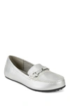 Aerosoles Dunellen Two Bit Driving Moccasin In Silver Metallic