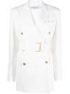 Golden Goose Double-breasted Clizia Blazer With Belt At The Waist In White