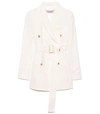 Golden Goose Double-breasted Clizia Blazer With Belt At The Waist In White