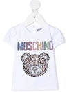 MOSCHINO RHINESTONE-EMBELLISHED PUFF-SLEEVES T-SHIRT