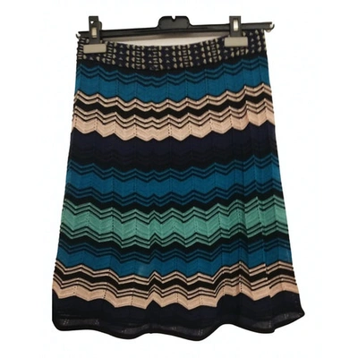 Pre-owned M Missoni Mid-length Skirt In Turquoise