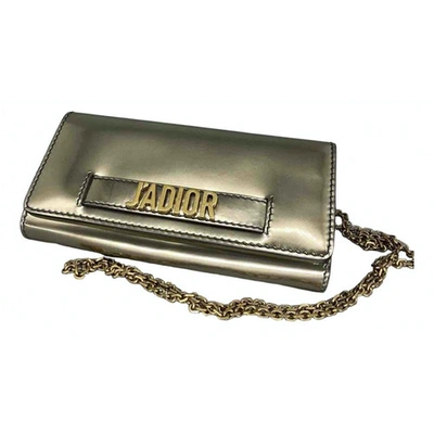 Pre-owned Dior Patent Leather Clutch Bag In Gold