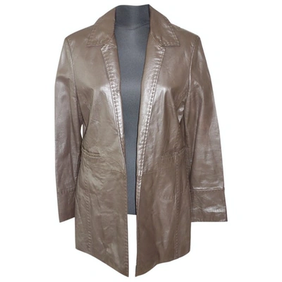 Pre-owned Bogner Leather Jacket In Brown