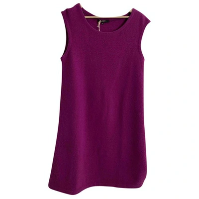 Pre-owned Max Mara Wool Mid-length Dress In Purple