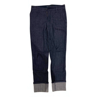 Pre-owned Marc By Marc Jacobs Wool Trousers In Blue