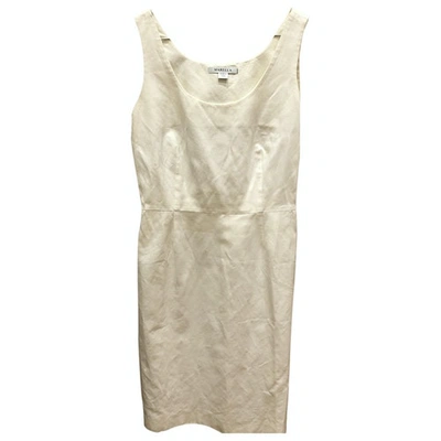 Pre-owned Marella Linen Mid-length Dress In White