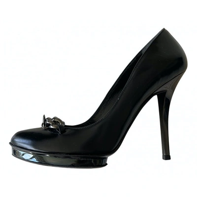 Pre-owned Gucci Leather Heels In Black