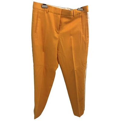 Pre-owned Calvin Klein Wool Straight Pants In Yellow
