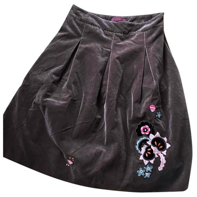 Pre-owned Kenzo Velvet Mid-length Skirt In Pink