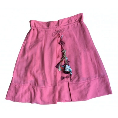 Pre-owned Kenzo Silk Mid-length Skirt In Pink