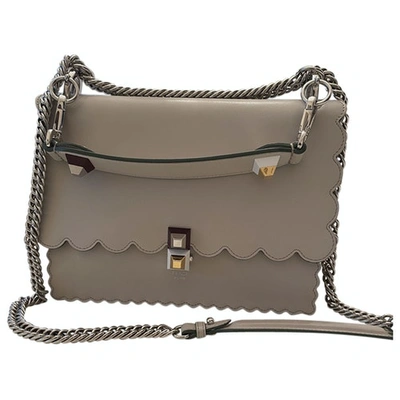 Pre-owned Fendi Kan I Grey Leather Handbag