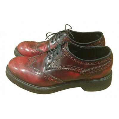 Pre-owned Cesare Paciotti Leather Lace Ups In Burgundy