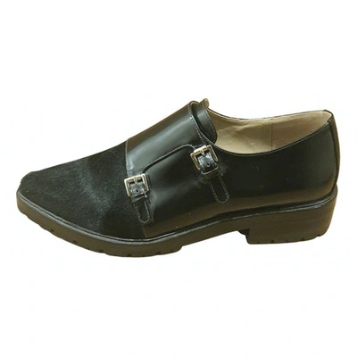 Pre-owned Michael Kors Pony-style Calfskin Flats In Black