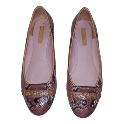 Pre-owned Longchamp Leather Ballet Flats In Brown