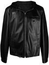 Prada Reversible Blouson In Leather And Re-nylon In Schwarz