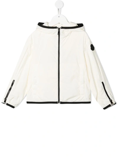 Moncler Kids' Breanna Contrast-trimmed Hooded Jacket In White
