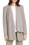 Tibi Scarf Neck Tropical Blazer In Cement