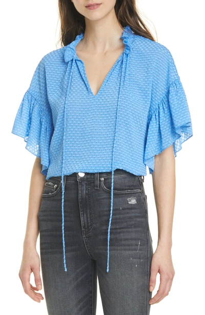 Alice And Olivia Julius Flutter Sleeve Blouse In Paradise
