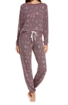 Honeydew Intimates Star Seeker Brushed Jersey Pajamas In Wild Berry Floral