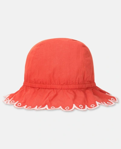 Stella Mccartney Kids Flame On Dusty Pink Scalloped Cotton Hat
