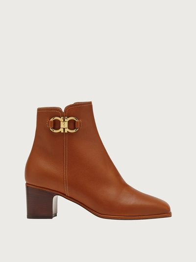 Ferragamo Gancini Bootie In Brown