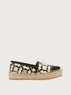 Ferragamo Kim Printed Gancini Espadrille Loafers In White