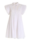P.A.R.O.S.H PLEATED DETAIL DRESS IN WHITE