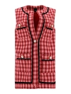PINKO PINKO HOUNDSTOOTH PATTERNED waistcoat IN PINK