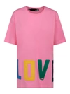 LOVE MOSCHINO LOGOED T-SHIRT IN PINK
