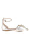 RED VALENTINO LAMINATED LEATHER SANDALS IN GOLD COLOR