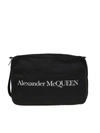 ALEXANDER MCQUEEN ALEXANDER MCQUEEN LOGO PRINT TRAVEL BAG IN BLACK