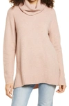 Bp. Longline Turtleneck Sweater In Pink Adobe