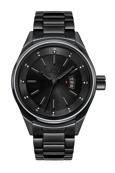 Jbw The Rook Diamond Accent Japanese Quartz Bracelet Watch In Black